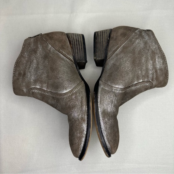 Seychelles Rockabilly Brown Metallic Suede Distressed Ankle Bootie 6.5 - Picture 6 of 12